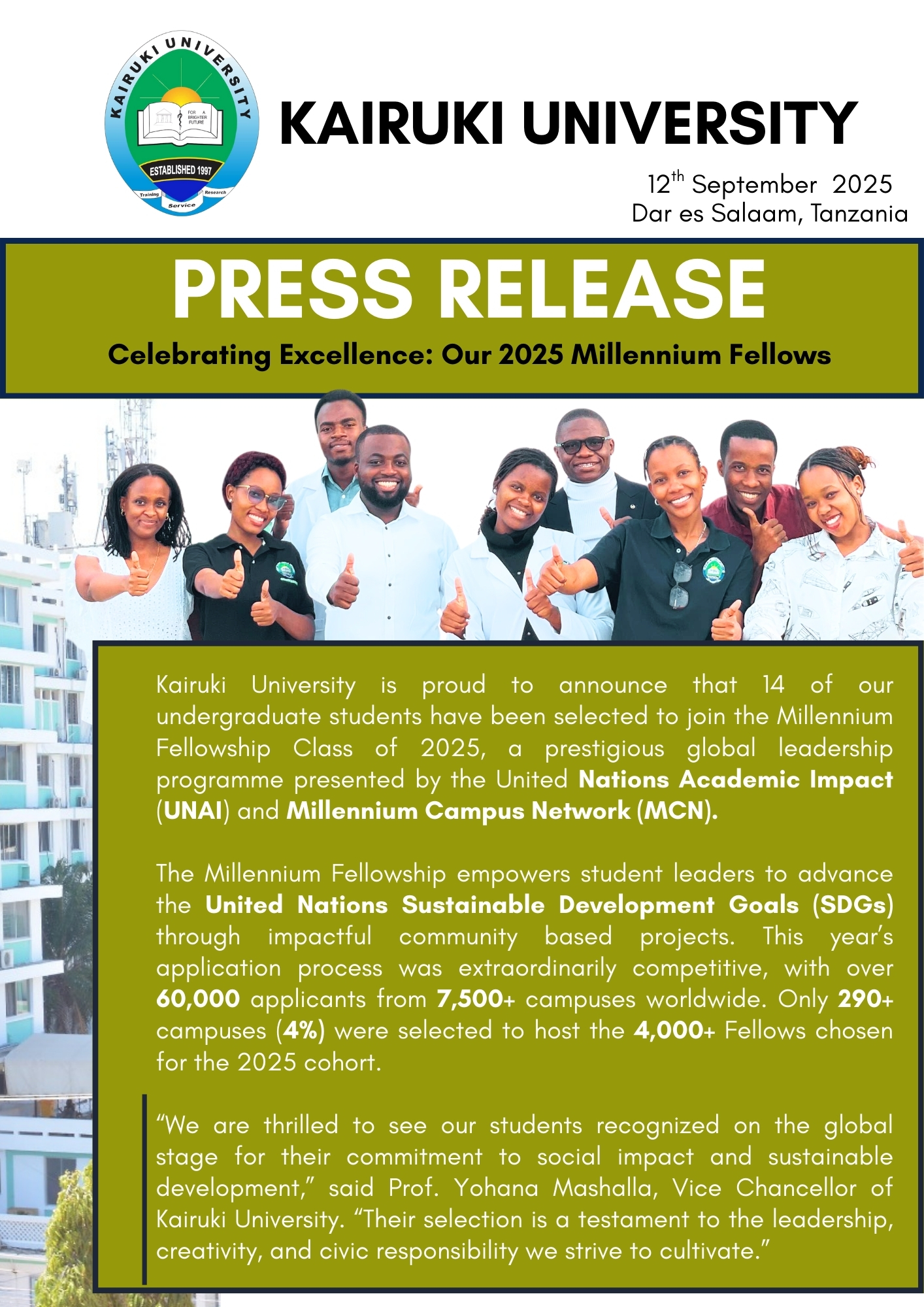 Celebrating Excellence: Our 2025 Millennium Fellows